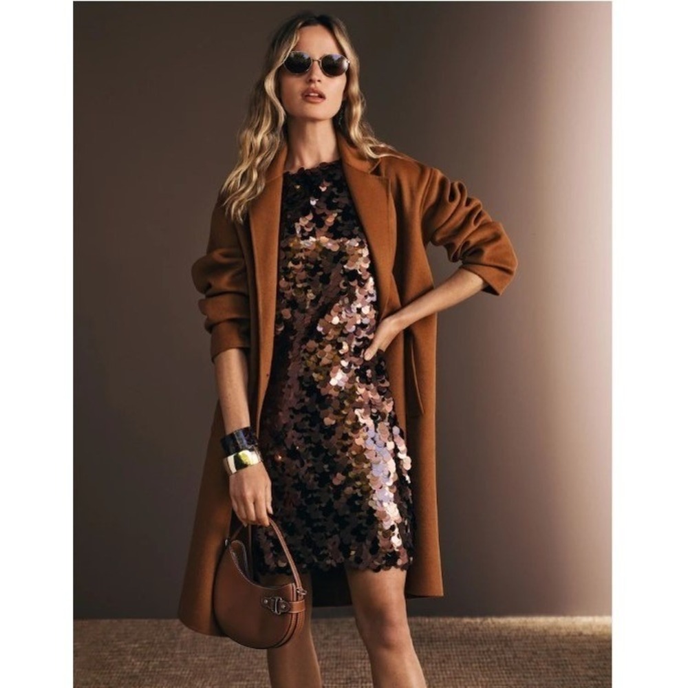 Lauren Ralph Lauren Womens Size 12 Brown Sequin Calmsden Cocktail Dress NWT